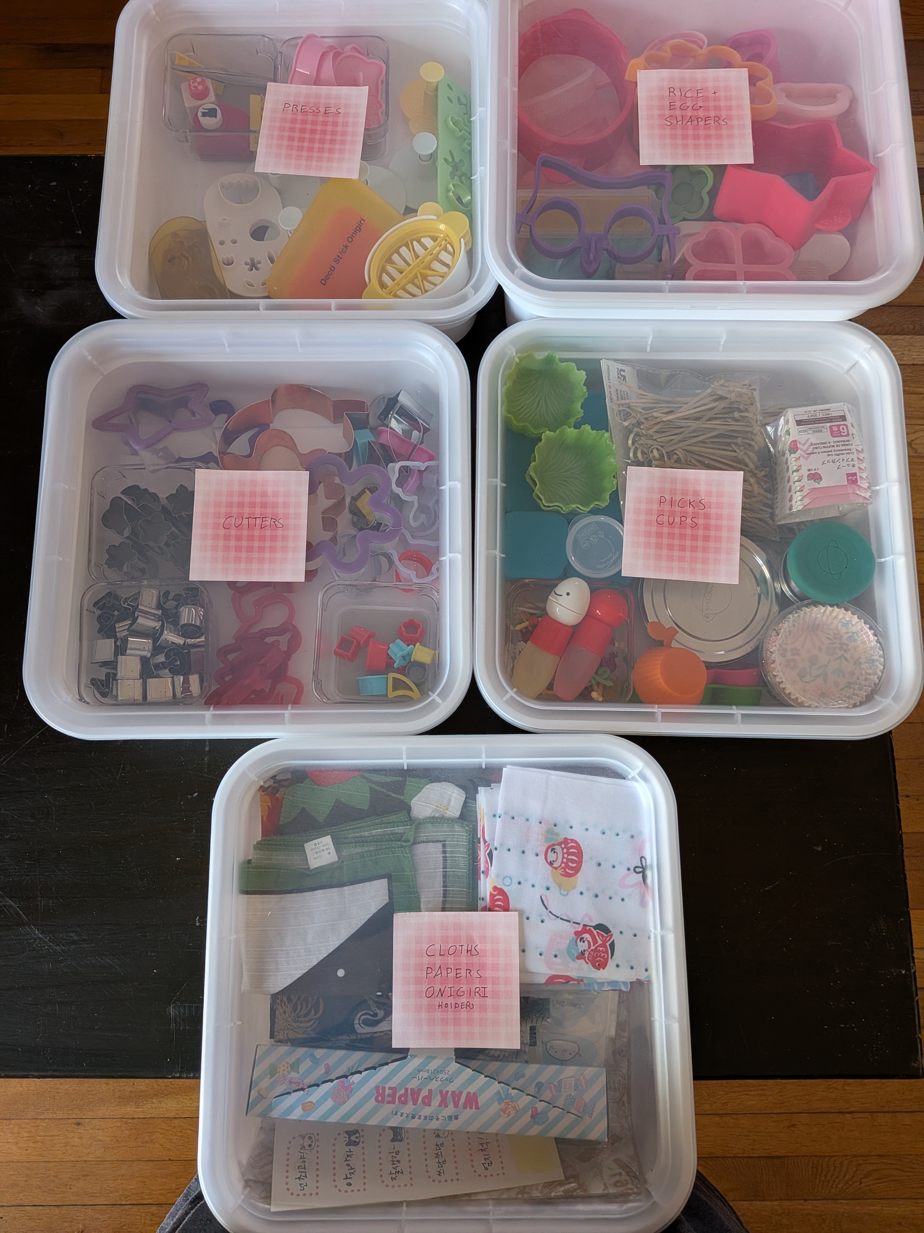 Boxes of Bento Supplies